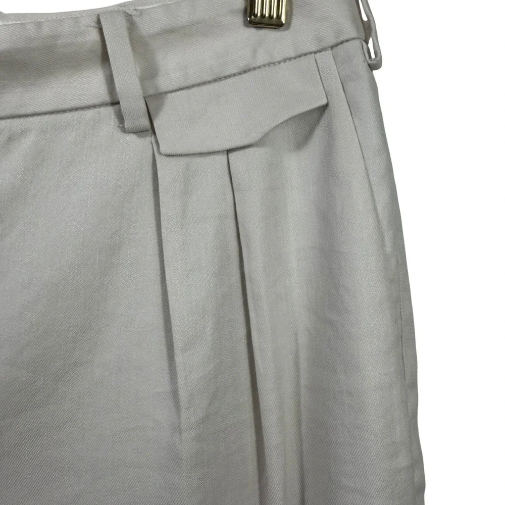 Babaton Aritzia Slater Pant 8 Matte Pearl High Rise Linen TENCEL Trouser NWT